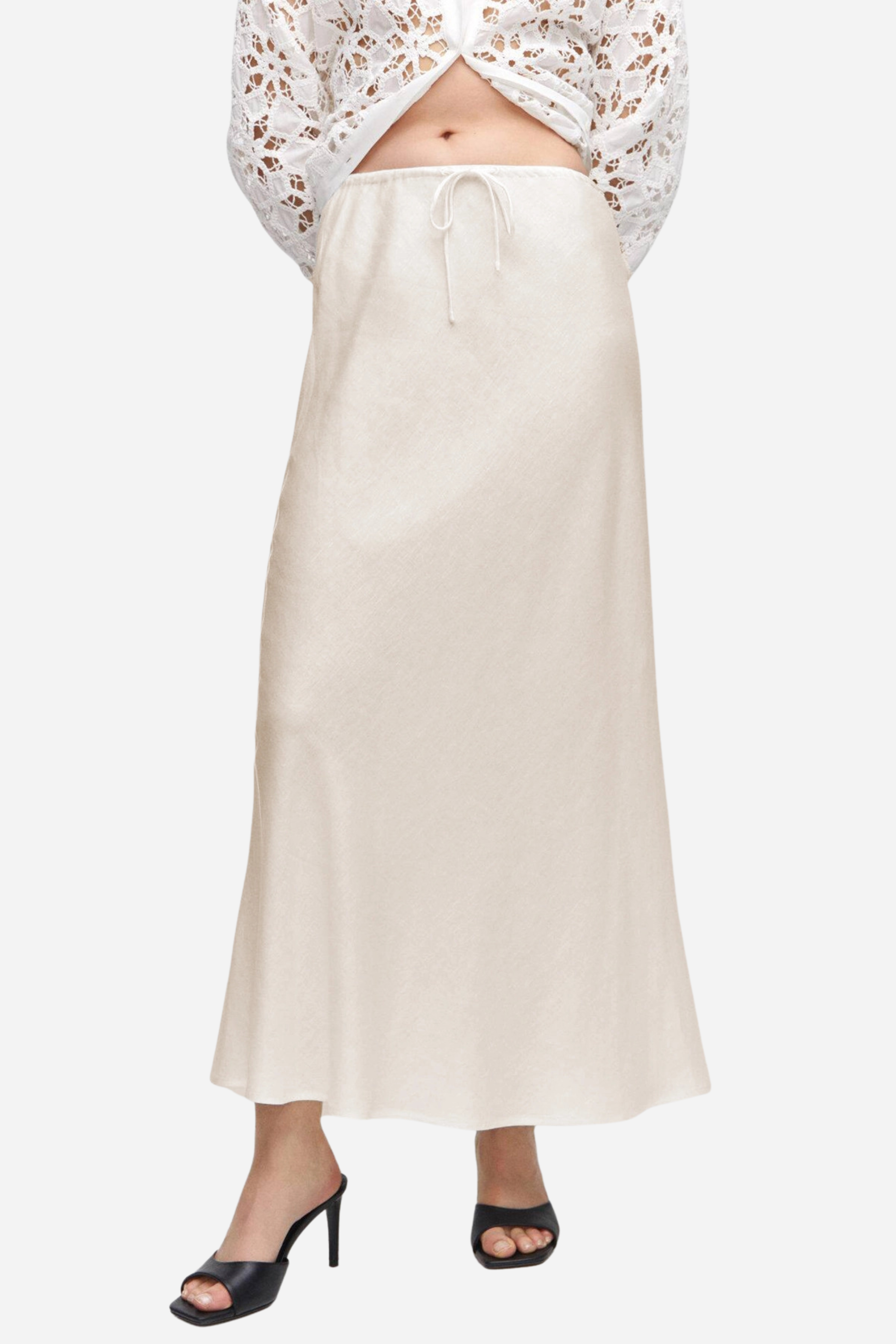 Satin Maxi Skirt - Champagne