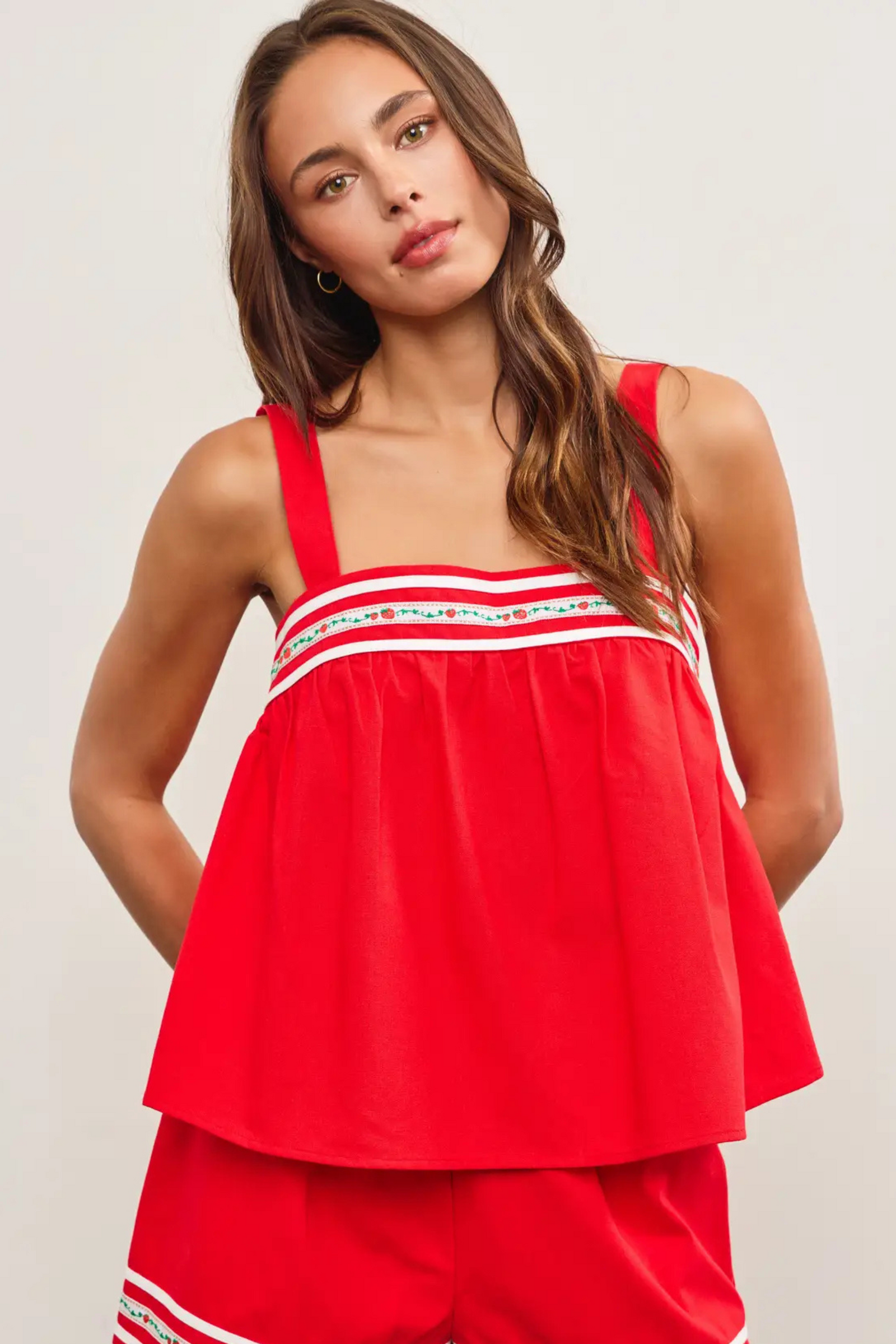 Babydoll Tank Top - Red