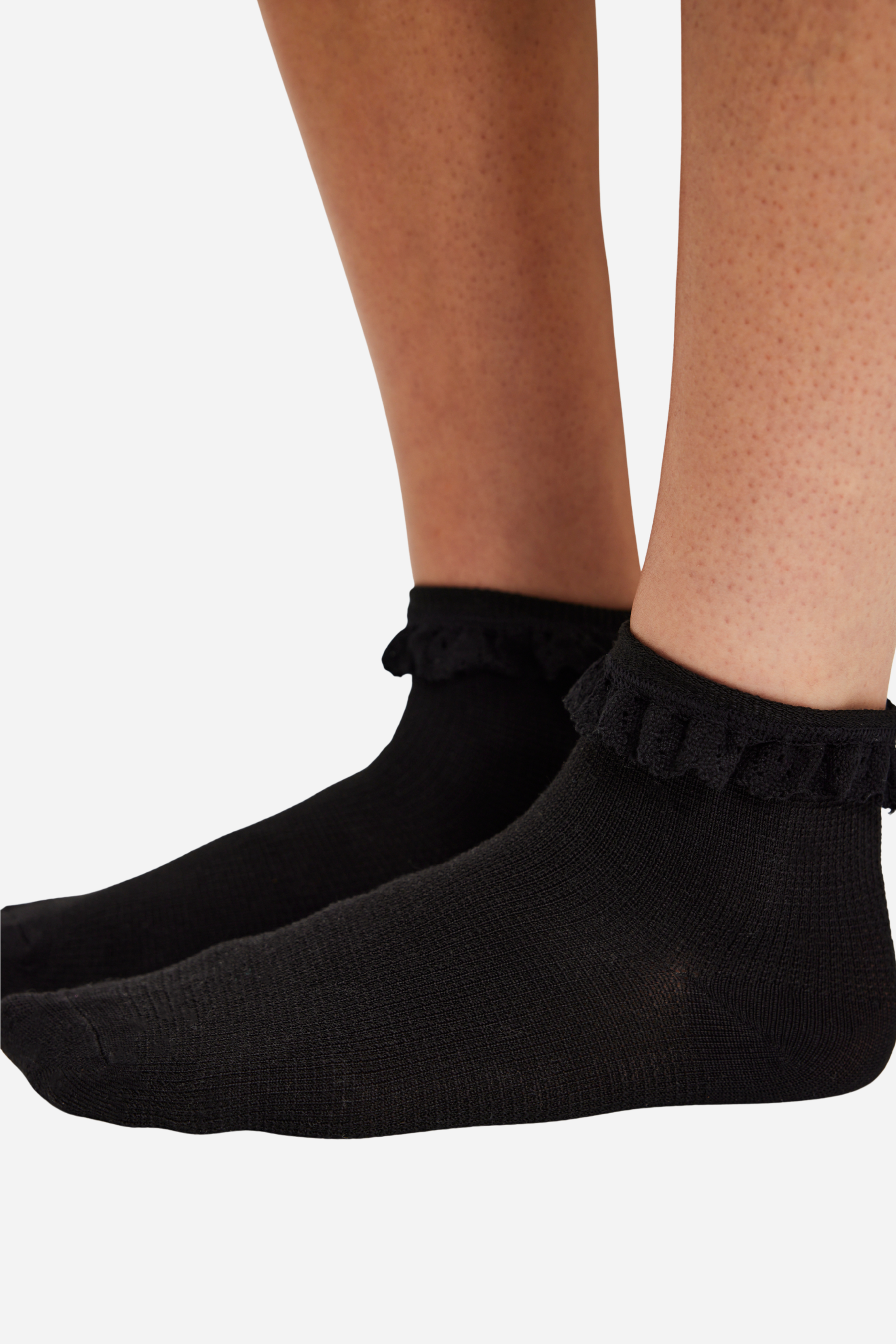 Free People Beloved Waffle Knit Ankle Socks - Black