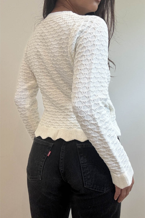 Pointelle Knit Cardigan