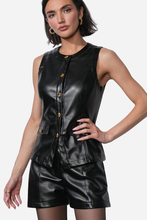 Molly Faux Leather Shorts - Black