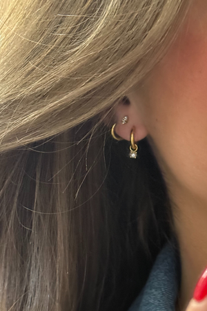 18K Stella Pearl Baby Hoop Earrings