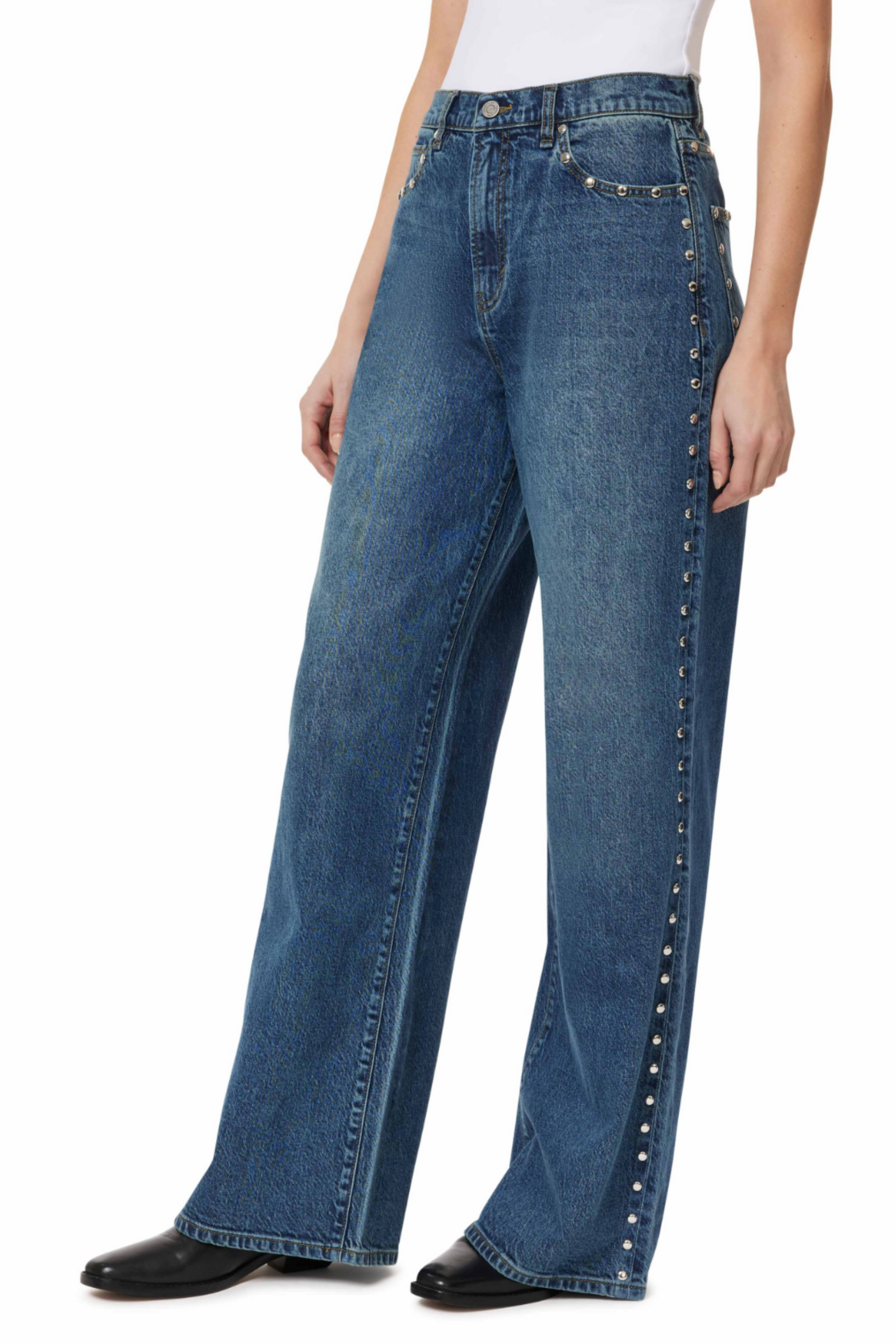 Gemma Studded Wide Leg Jeans