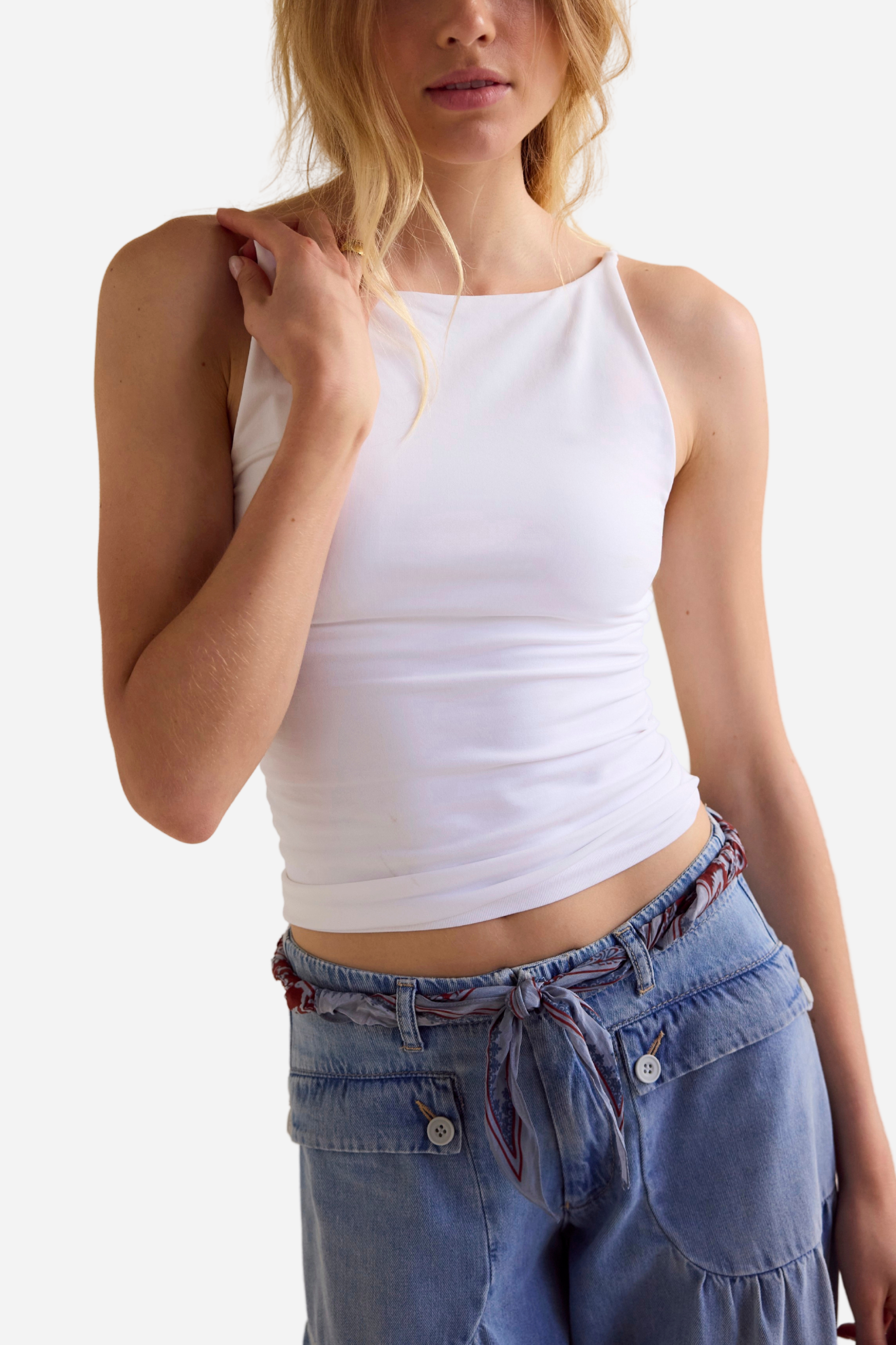 Free People Round Two Cami - White