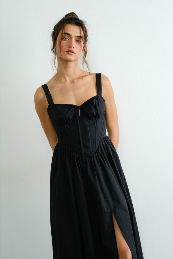 ワンピース ANDMARY Della ribbon dress black ANDMARY】Della ribbon dress