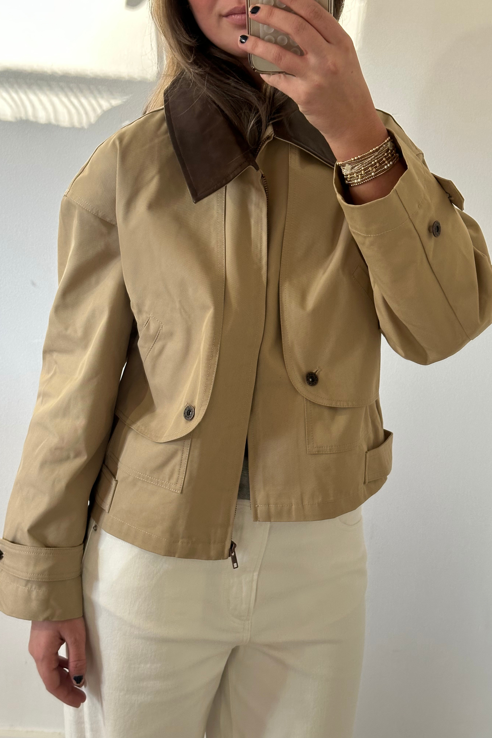 Cropped Trench Jacket - Camel