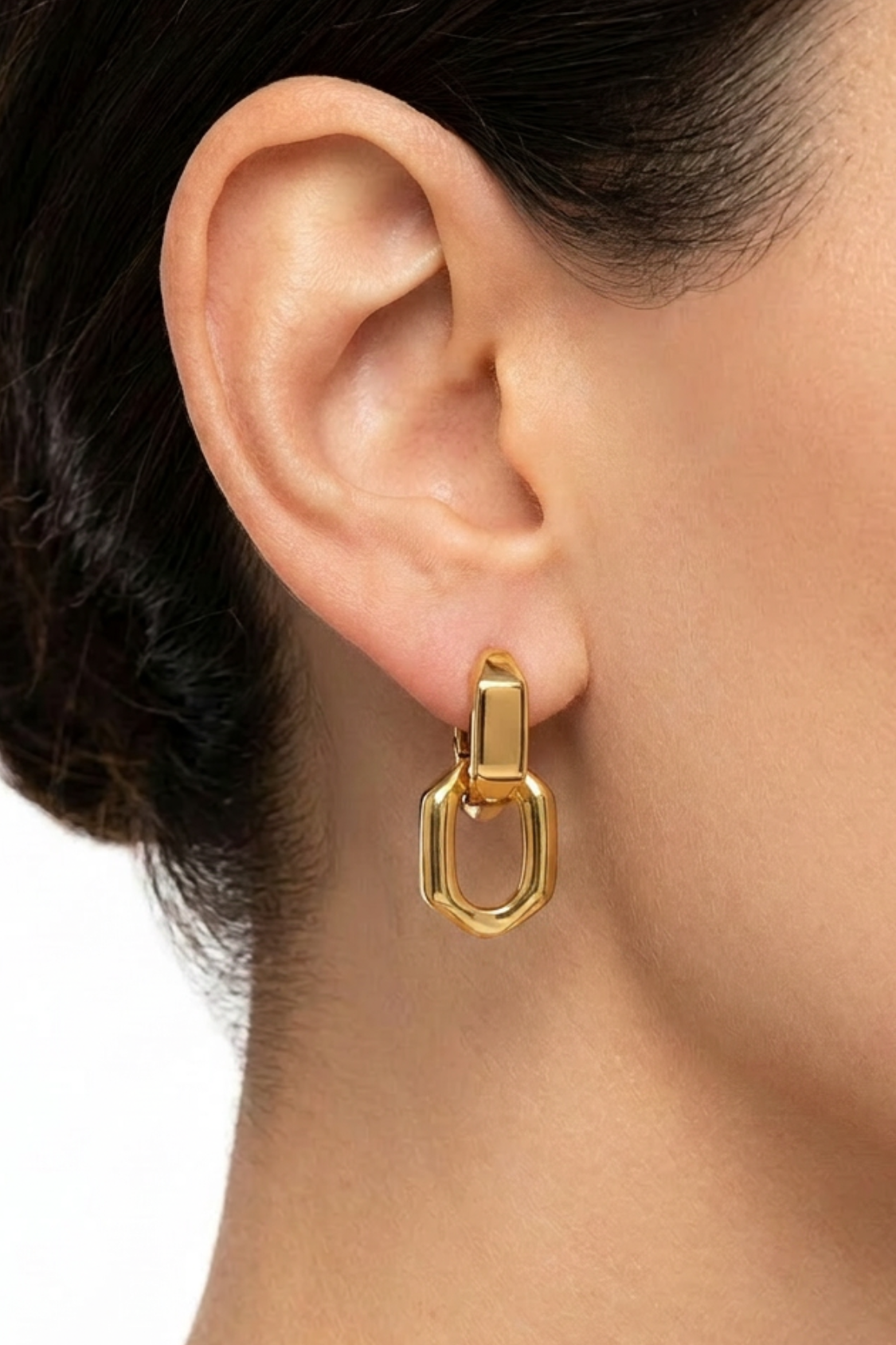 18K Lilly Chainlink Earrings - Gold