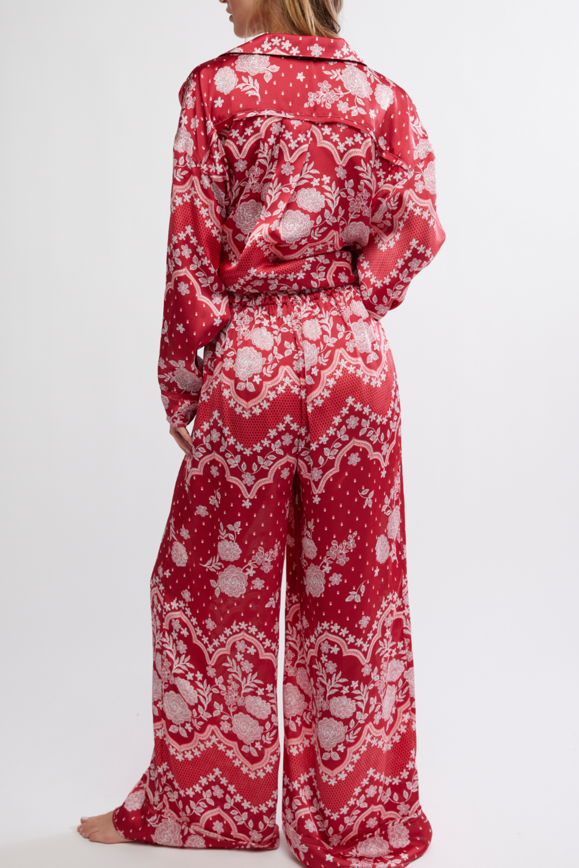 Free People Dreamy Days Pajama Set - Cherry Combo