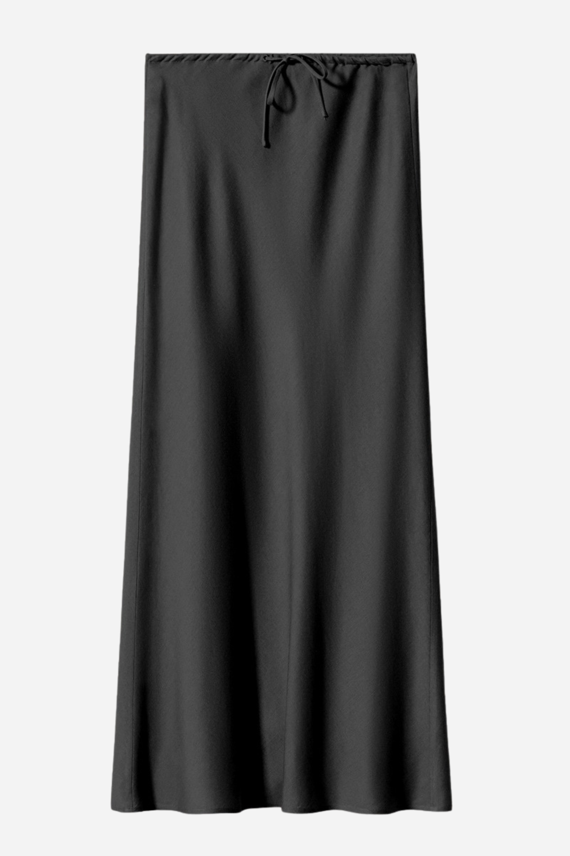 Satin Maxi Skirt - Black