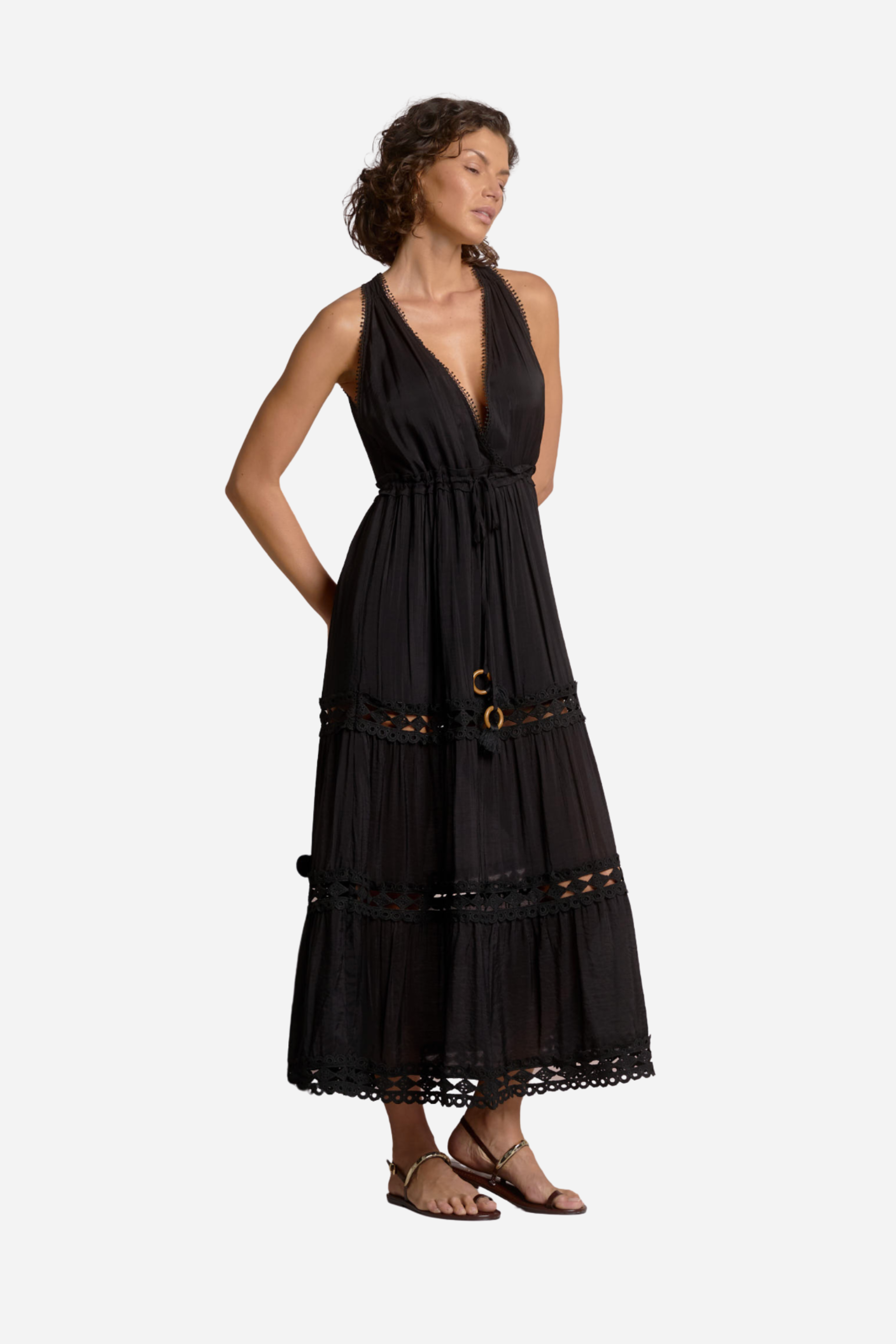 Torey Halter Neck Maxi Dress - Black