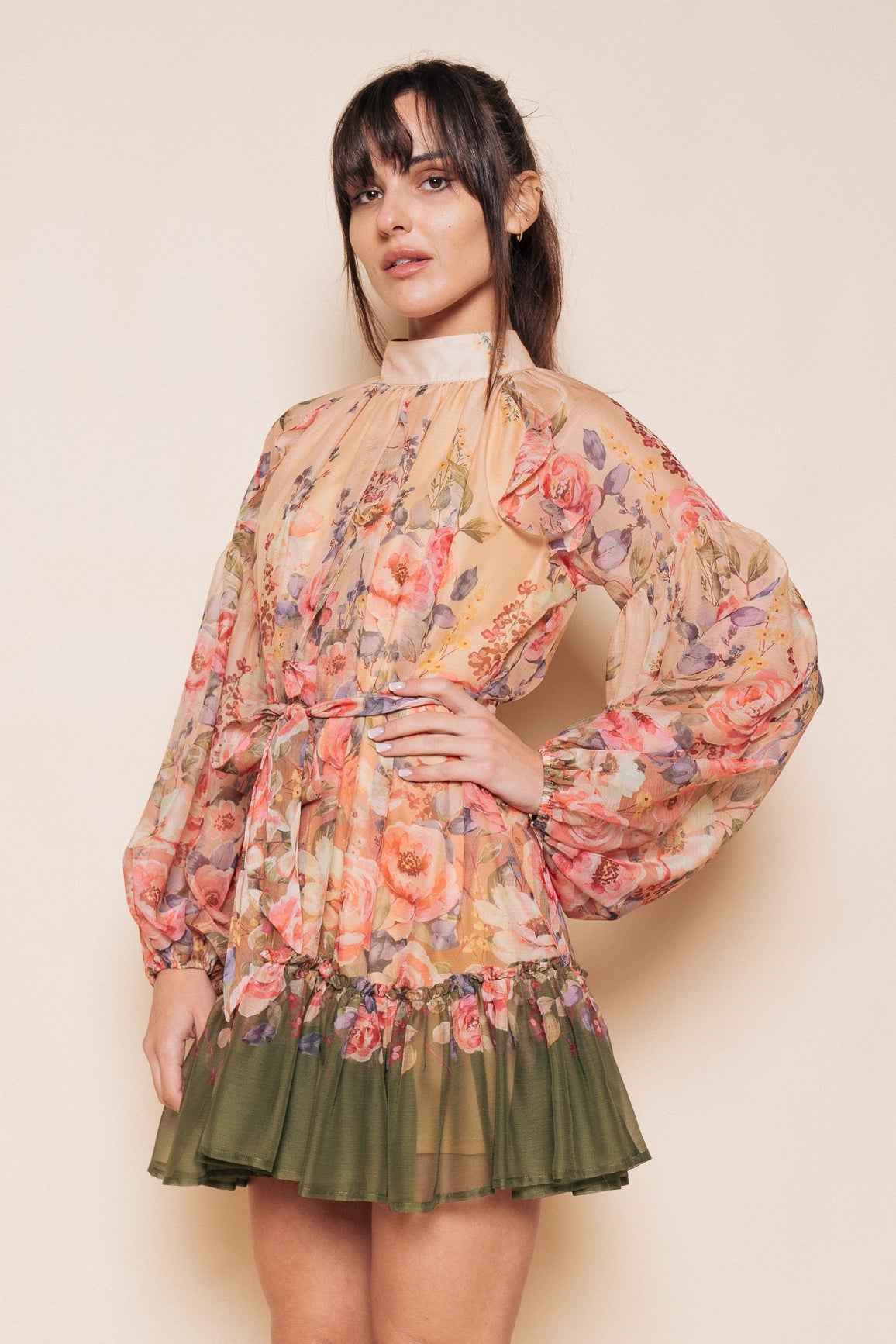 Sheer Flowy Mini Dress