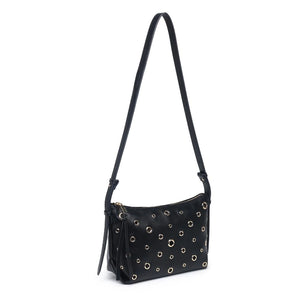 Taran Studded Crossbody Bag - Black