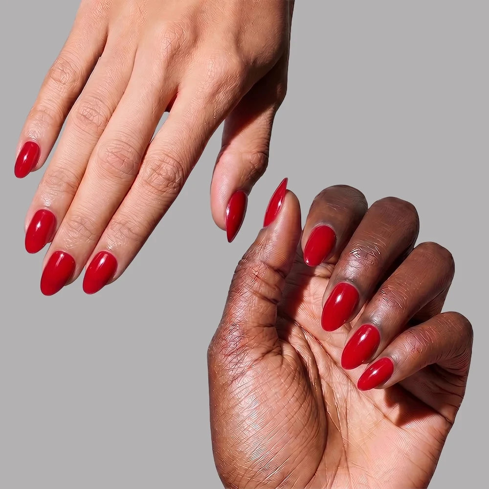 Glamnetic - Press-on Nails Short Almond - Fiery Red