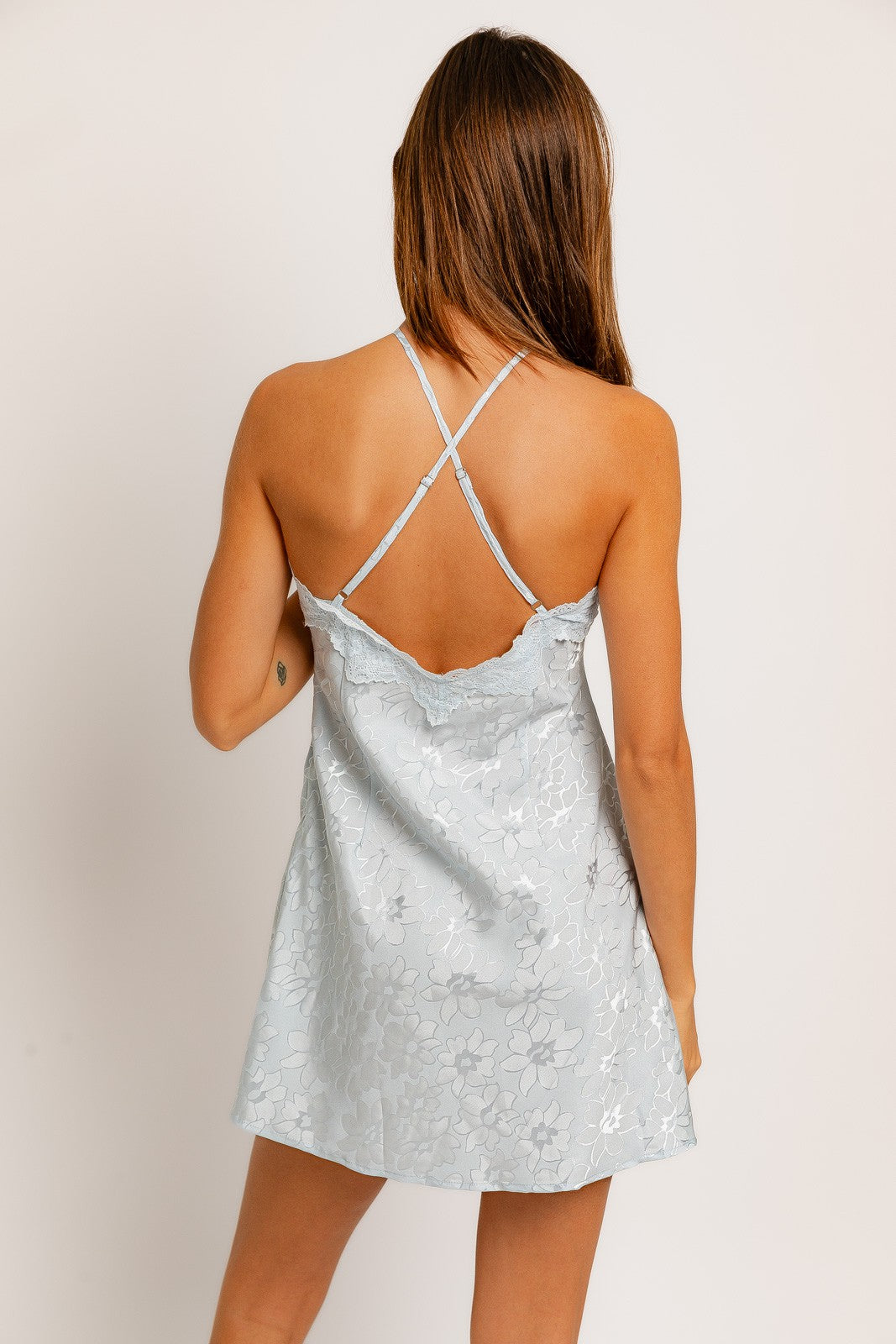 Lace Trim Slip Mini Dress