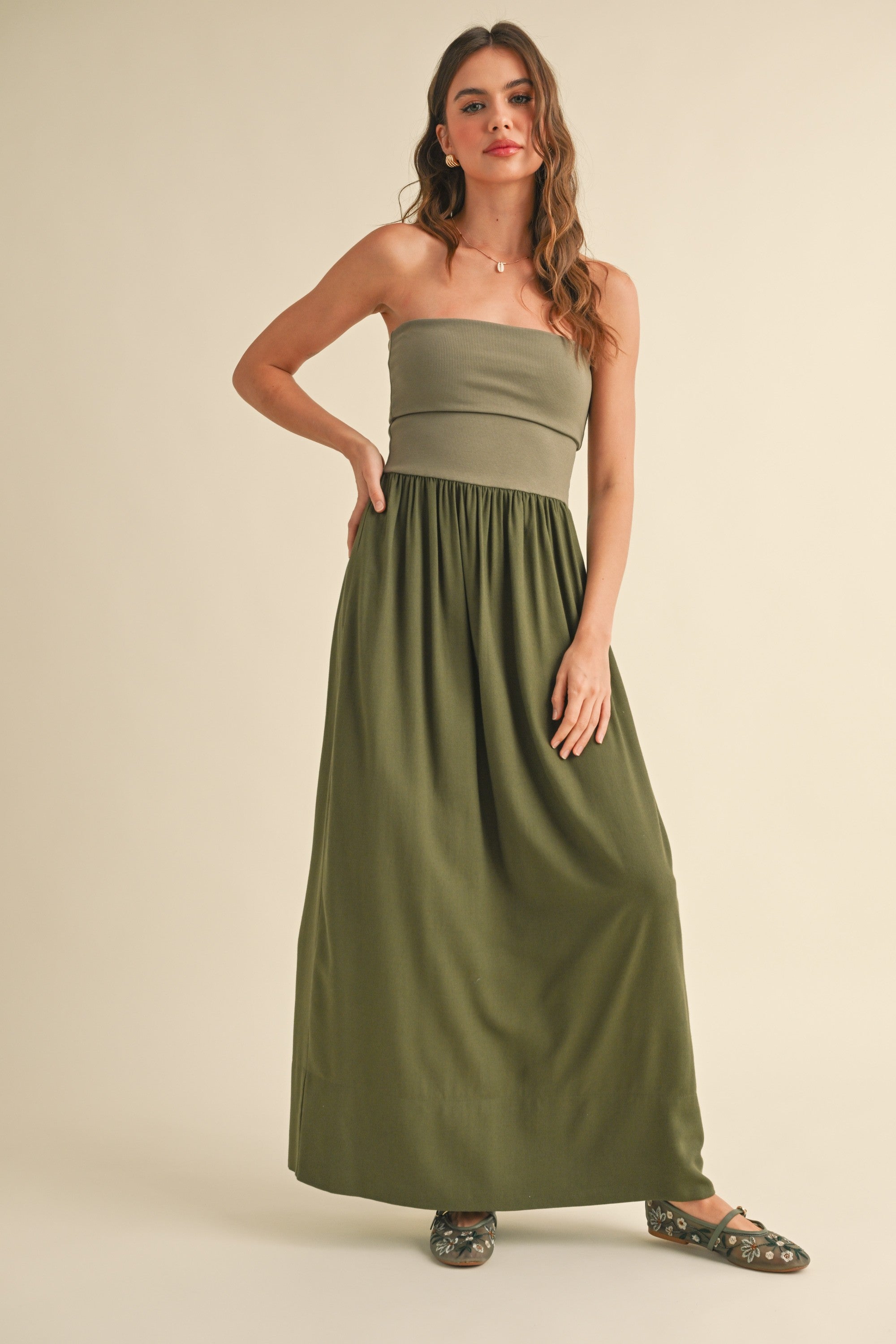 Madison Linen Ribbed Maxi Dress