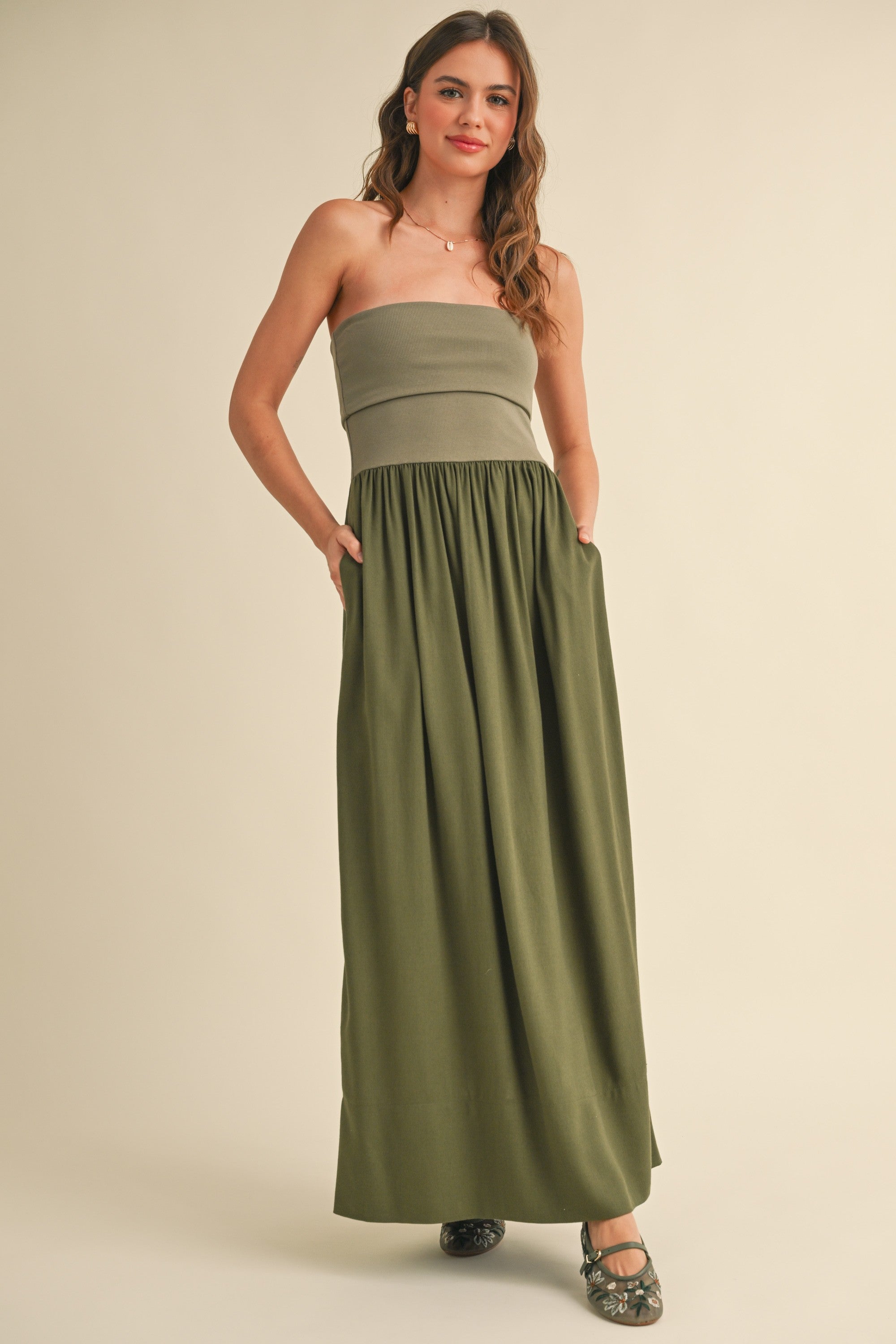 Madison Linen Ribbed Maxi Dress