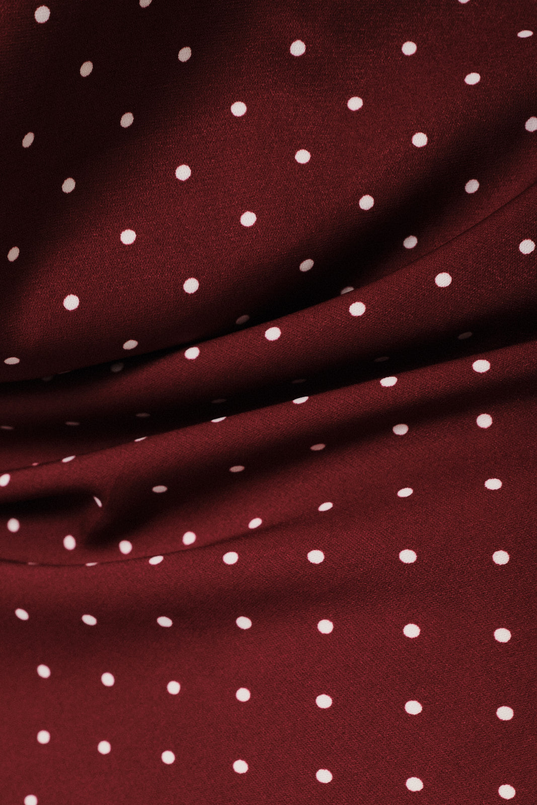 Polka Dot Midi Dress - Wine