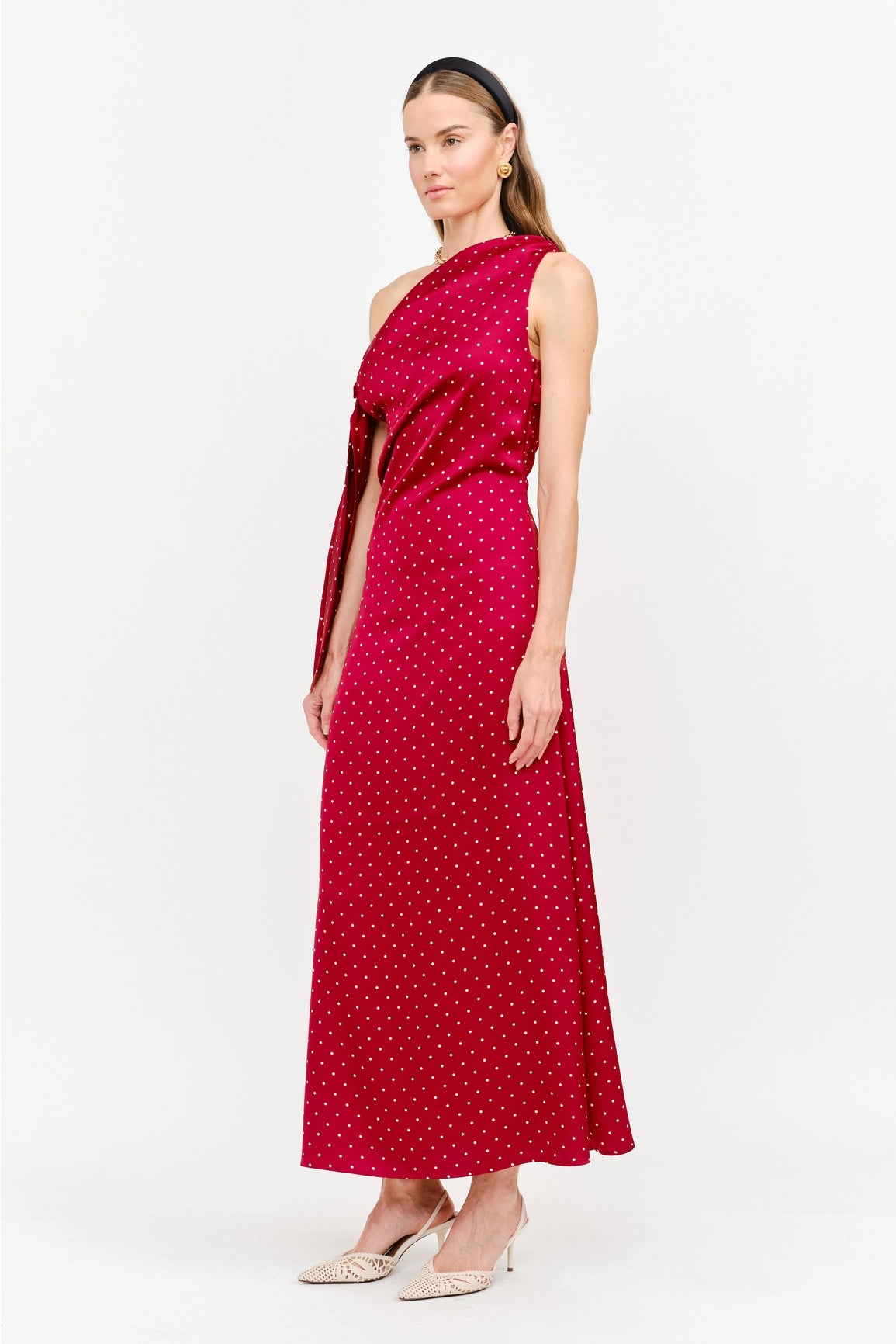 Remie Maxi Dress - Red Polka Dot