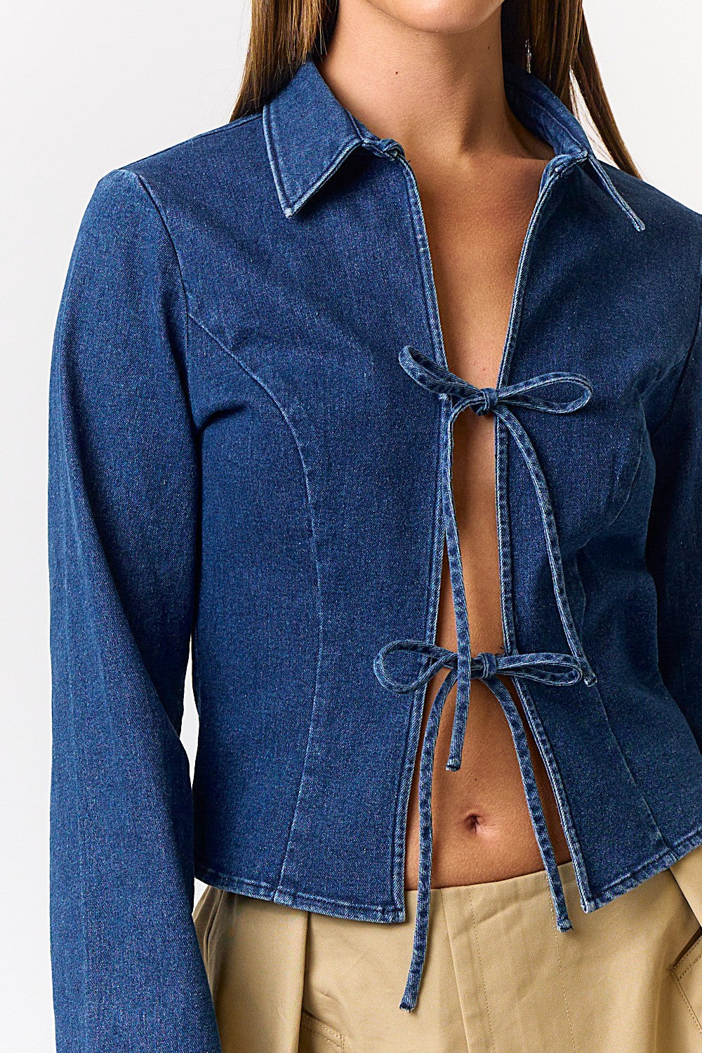 Denim Front Tie Top