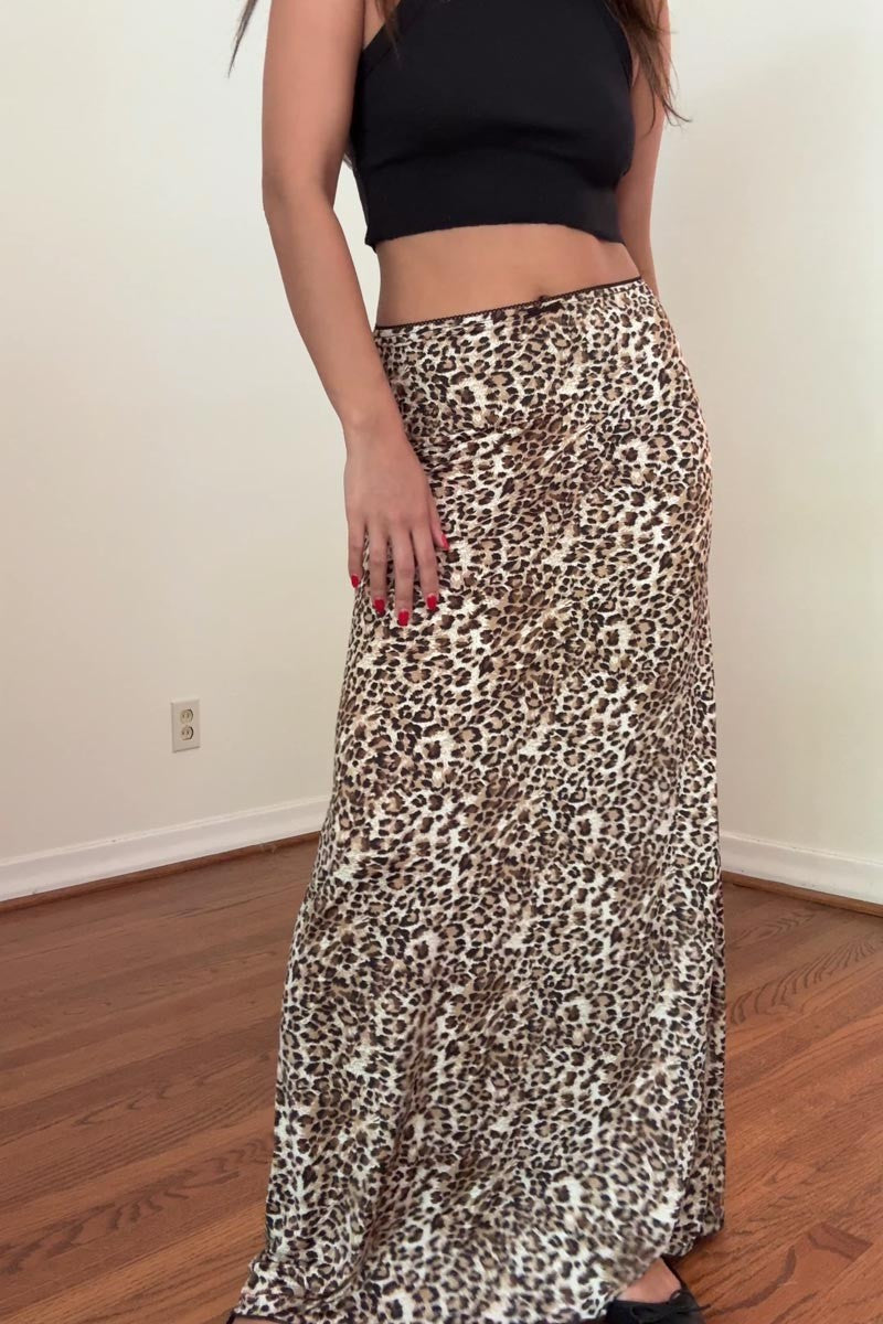 Leopard Printed Maxi Skirt