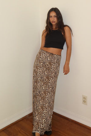 Leopard Printed Maxi Skirt