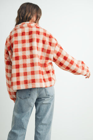 Drop Shoulder Plaid Jacket