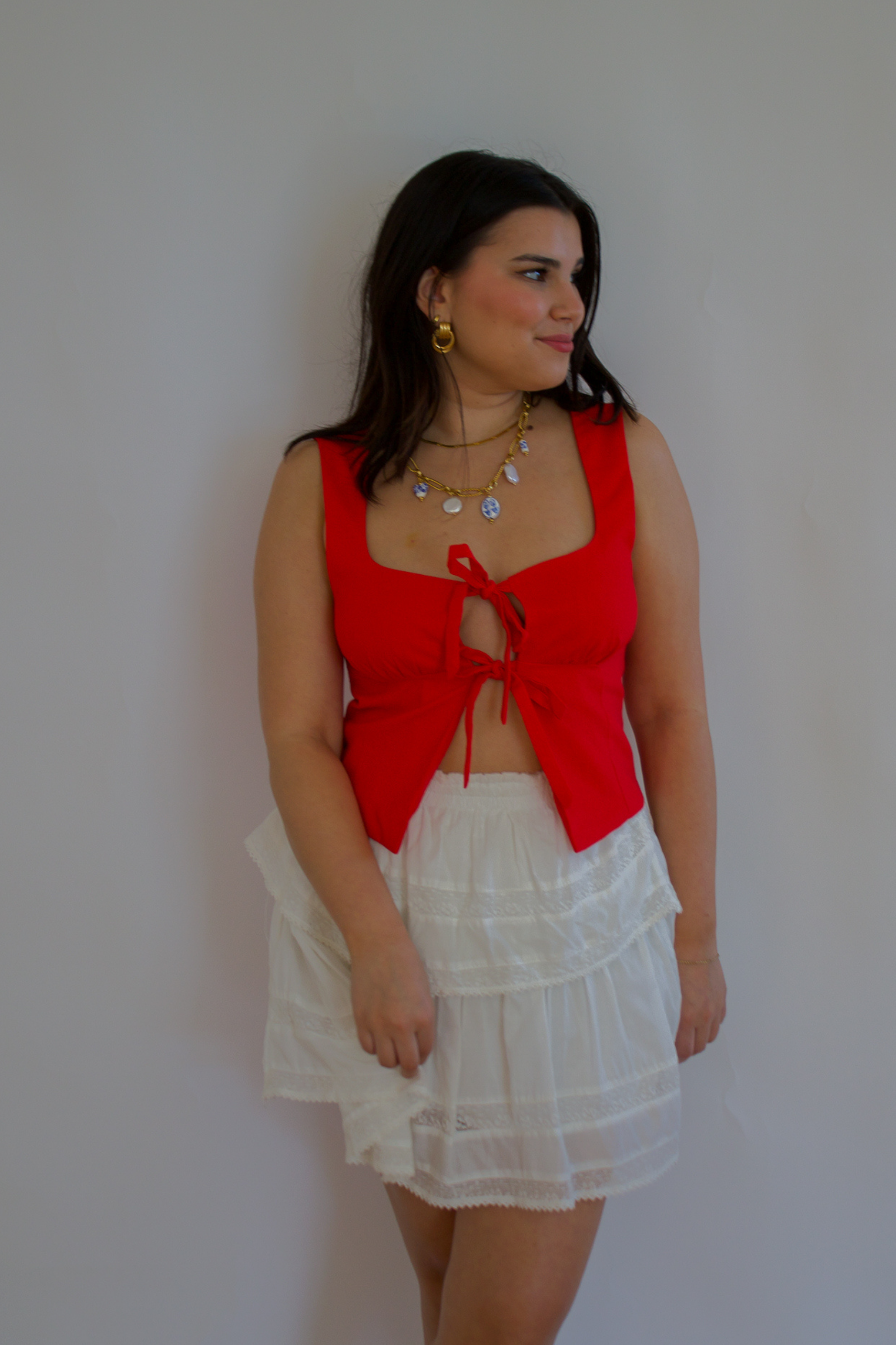Tiered Away Ruffle Mini Skirt