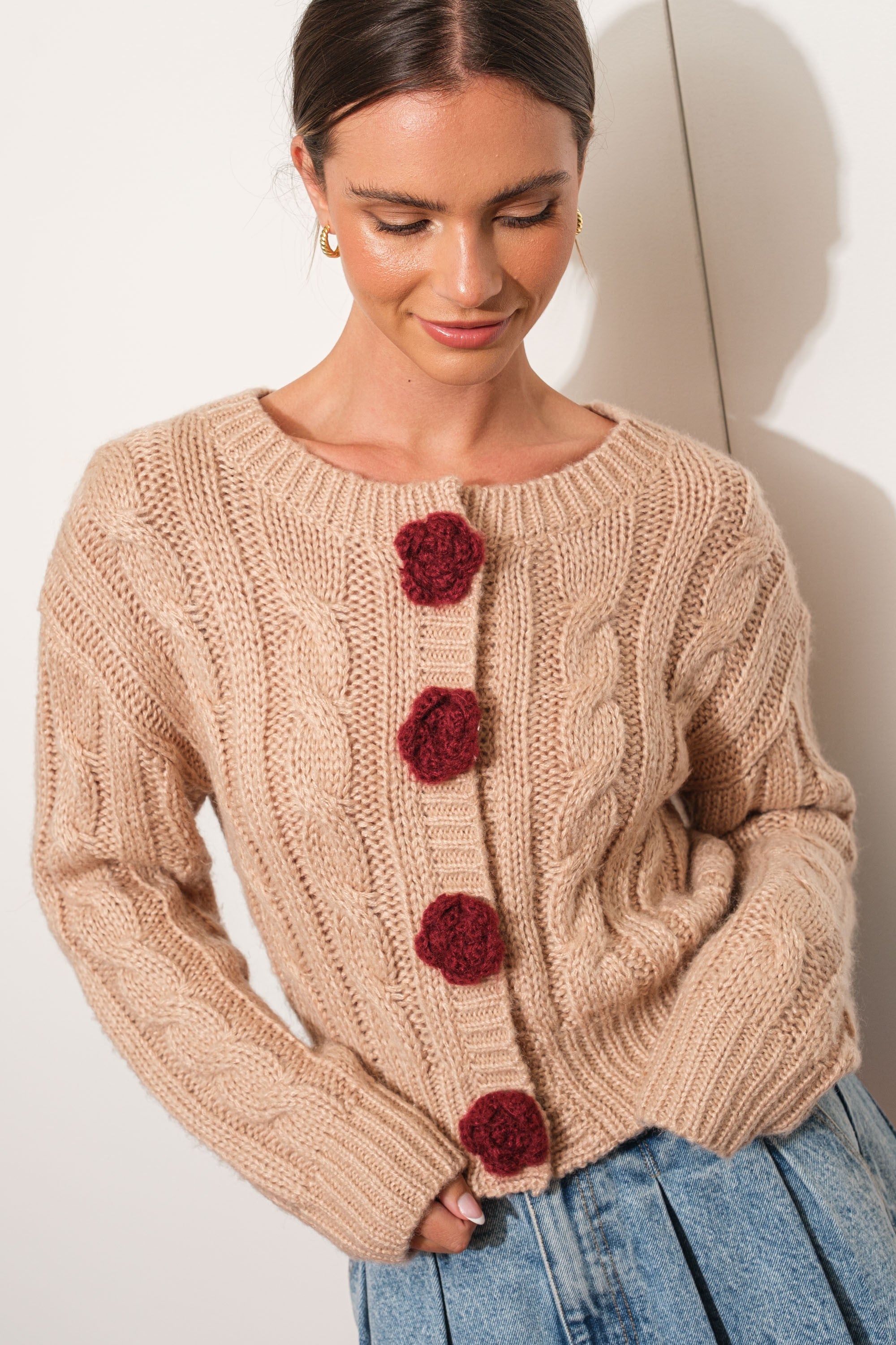 Rose Button Cardigan