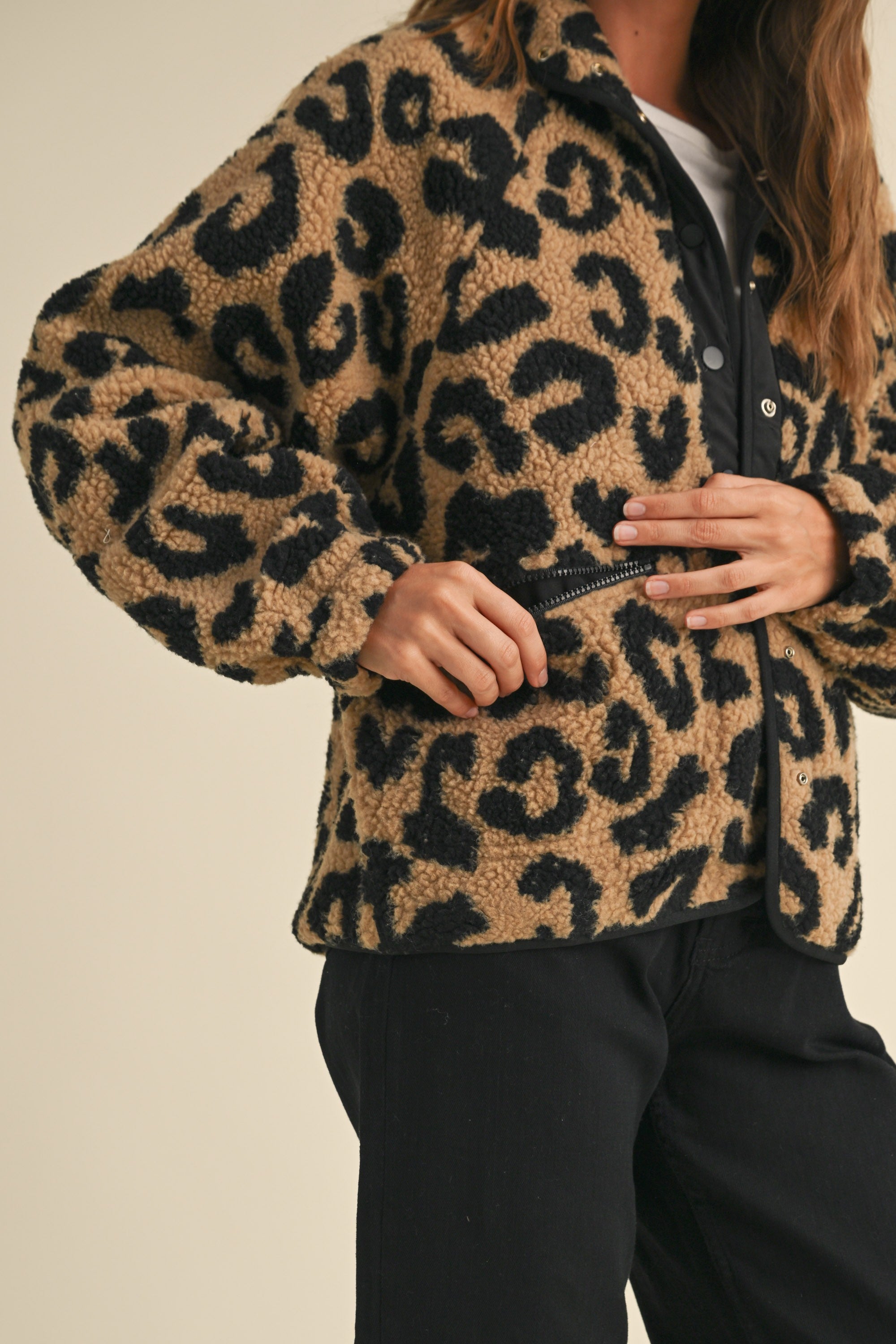 Sherpa Leopard Jacket Maude