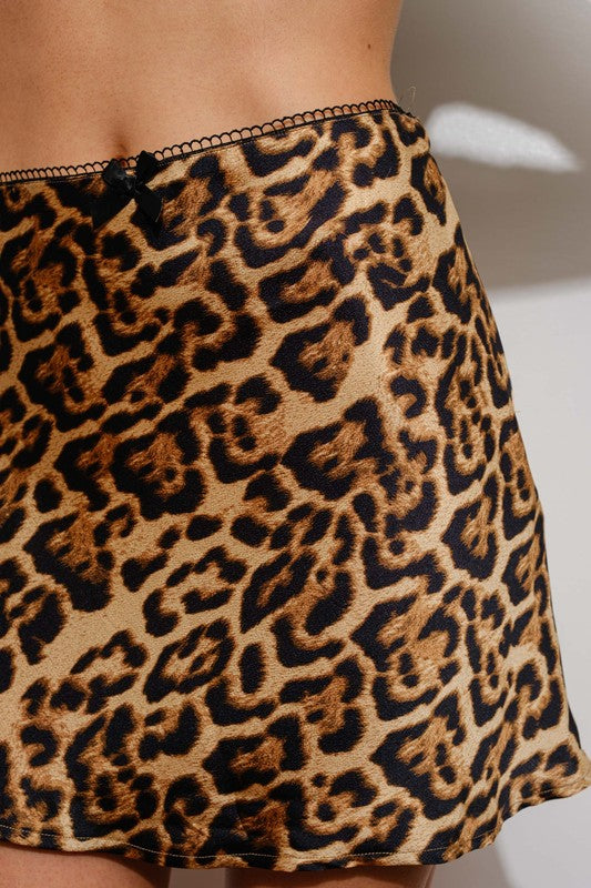 Leopard Print Mini Skirt