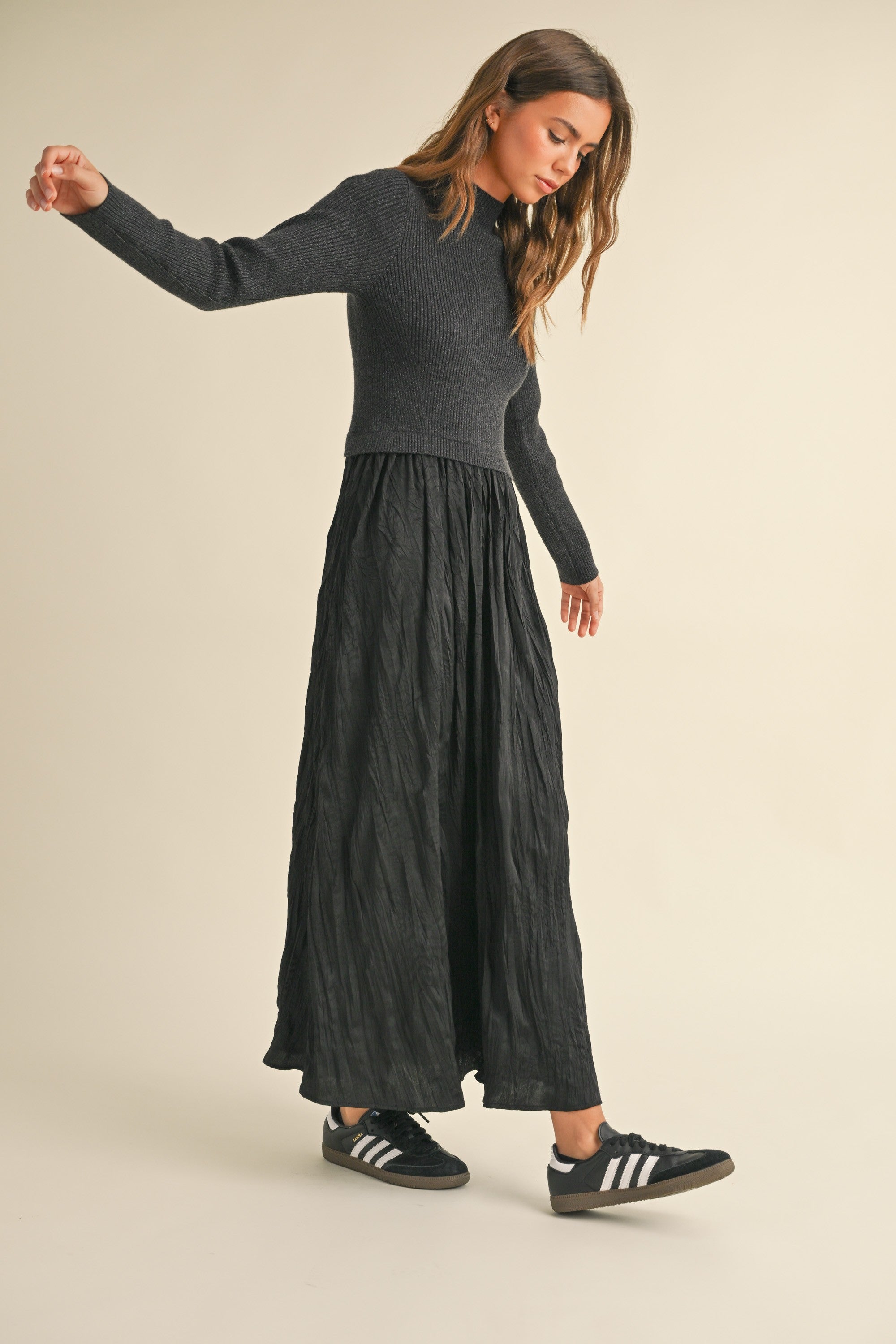 Sweater Combo Maxi Dress