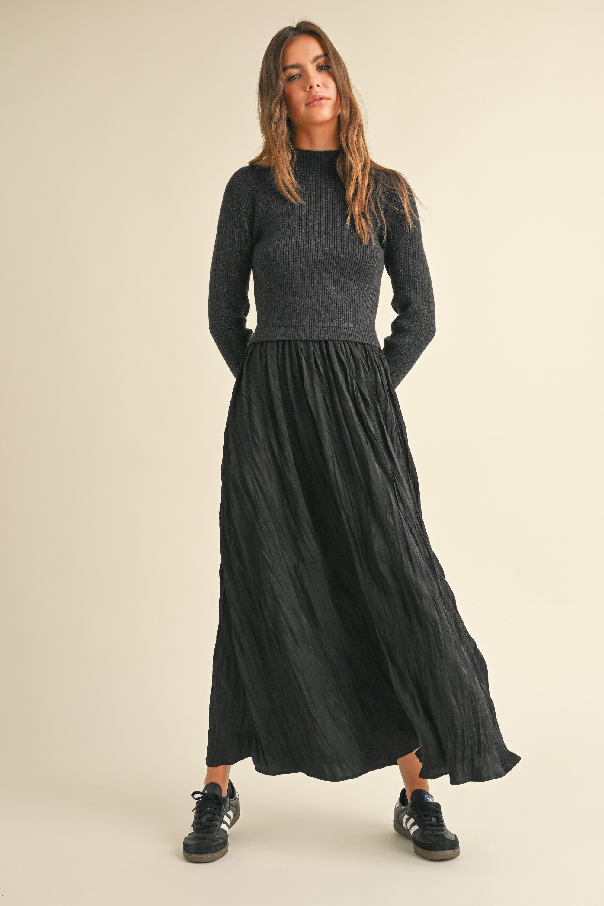 Sweater Combo Maxi Dress