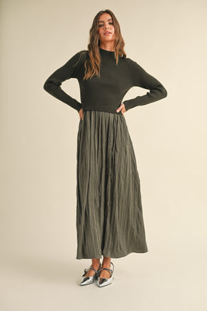 Sweater Combo Maxi Dress