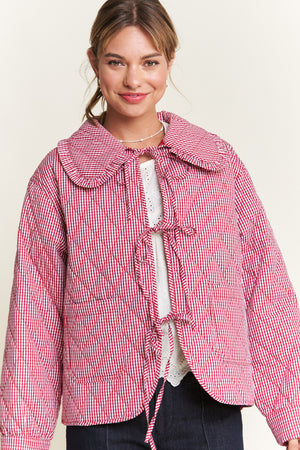 Quilted Plaid Top - Red