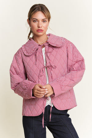 Quilted Plaid Top - Red