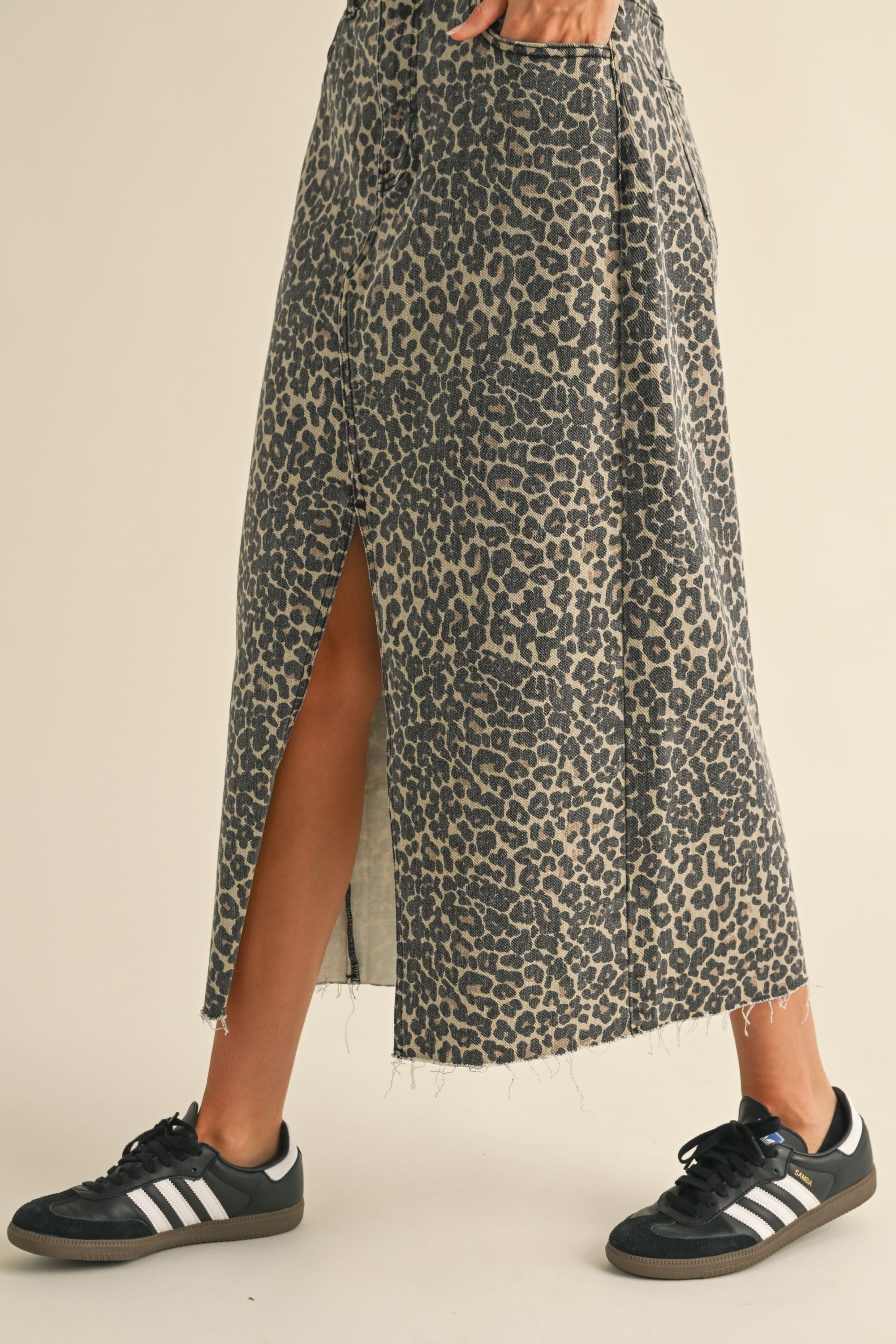 Leopard Print Midi Skirt