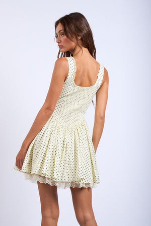 Polka Dot Mini Dress - White