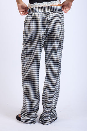 Checkered Boxer Pants - Black