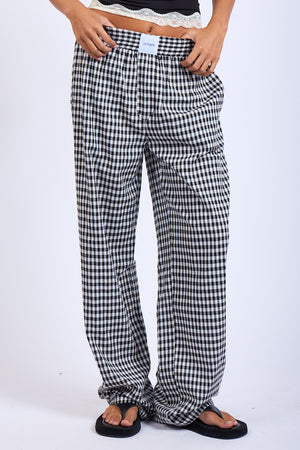 Checkered Boxer Pants - Black