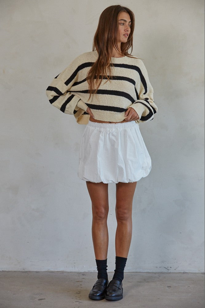 Briony Bubble Mini Skort - White