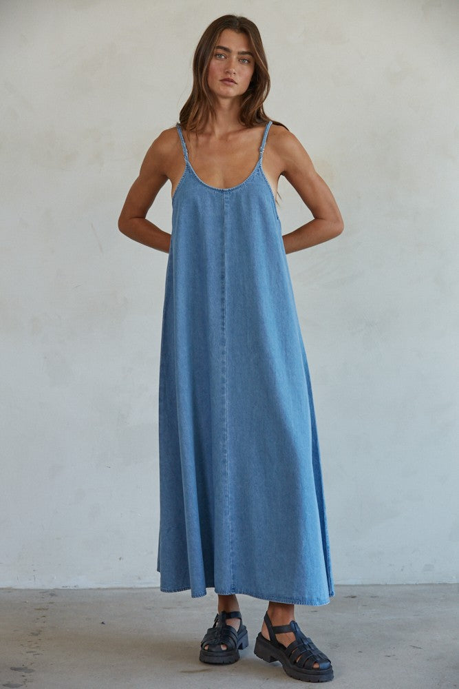 Gracie Denim Maxi Dress