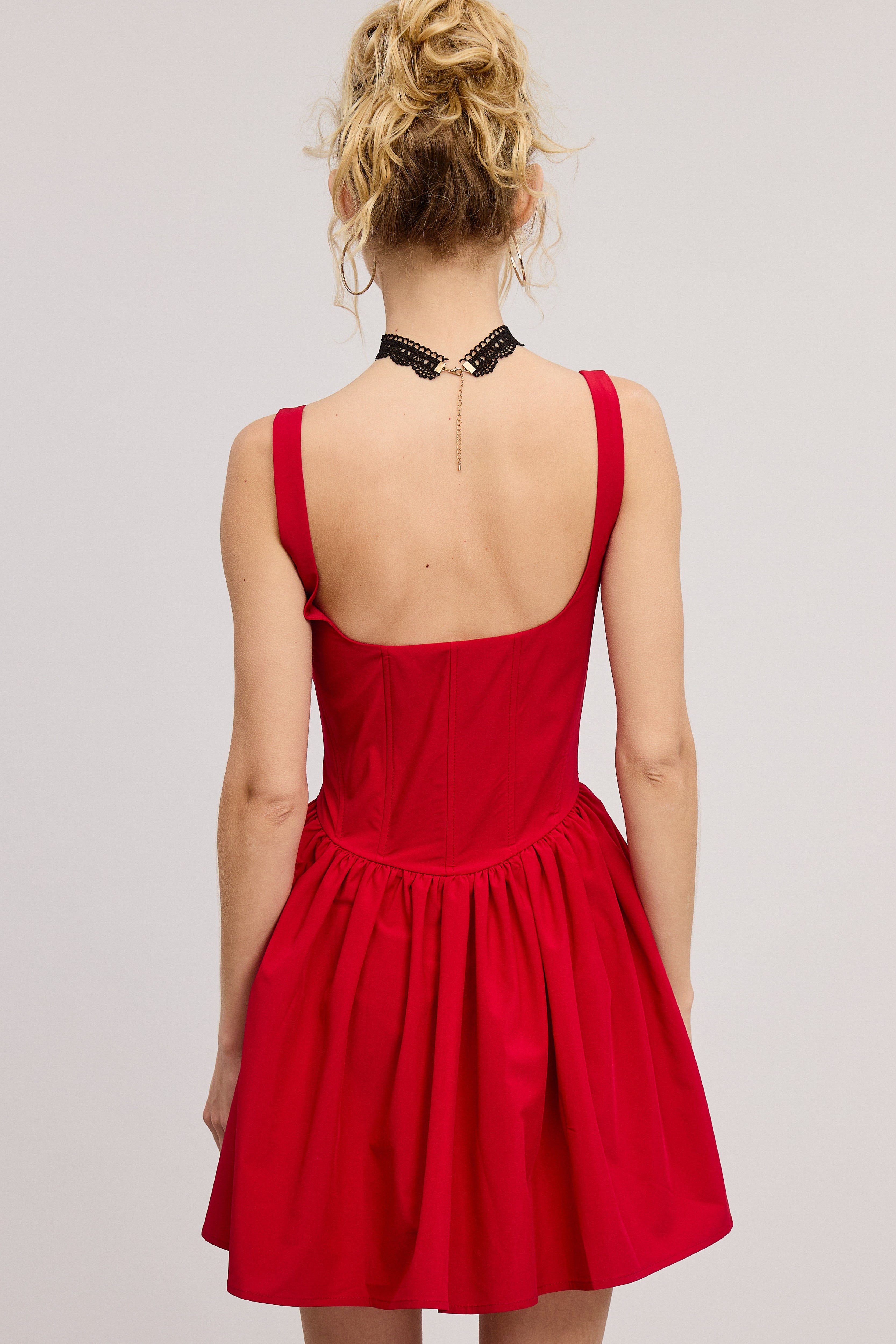 Kasey Corset Mini Dress - Red