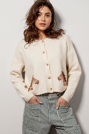 Equestrian Dream Cardigan - Ivory