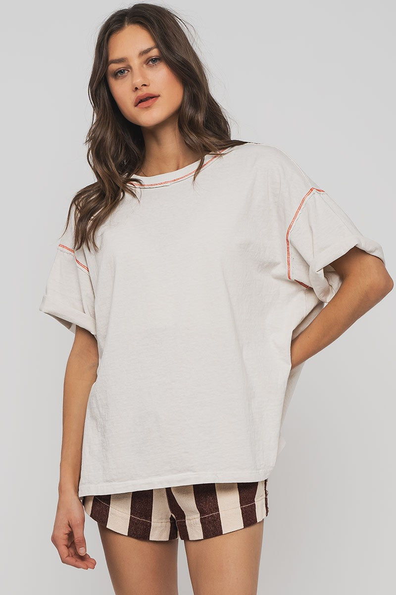 Timeless Oversized Tee - Chalk