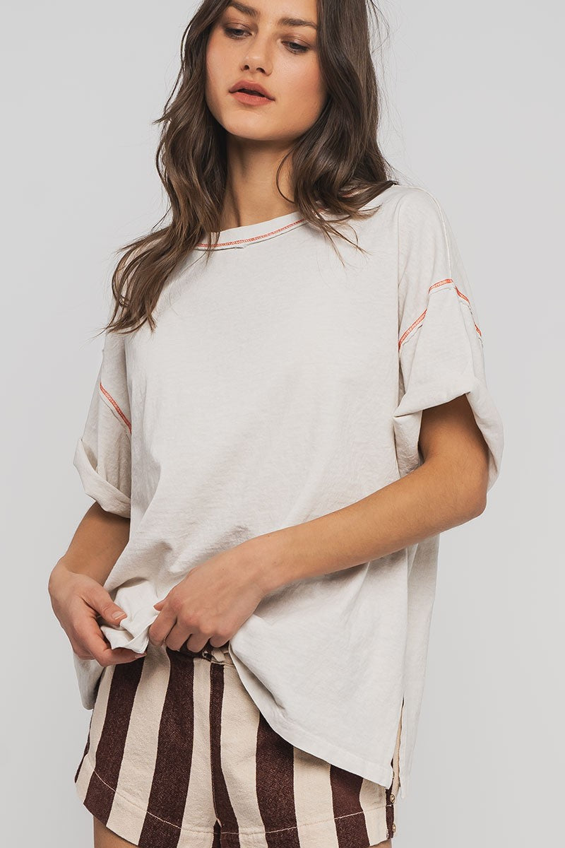Timeless Oversized Tee - Chalk