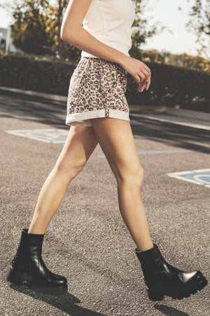 Leopard Cuffed Shorts