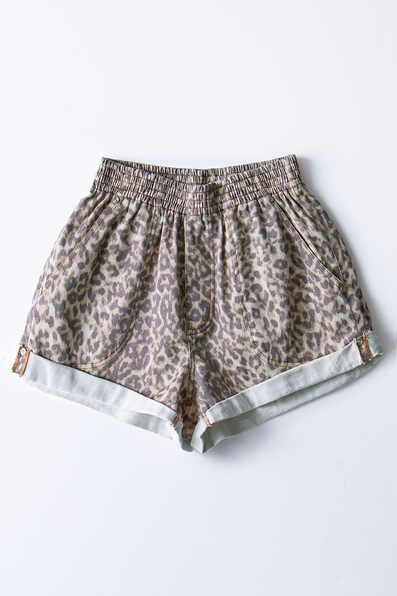 Leopard Cuffed Shorts