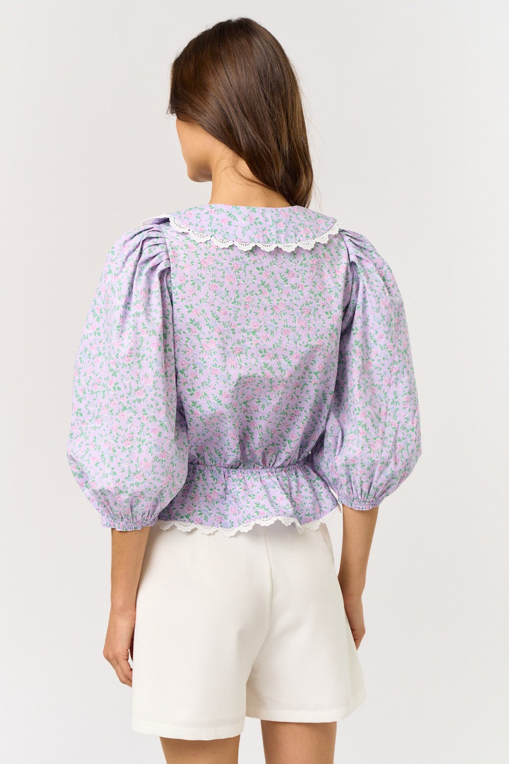 Floral Print Puff Sleeve Top