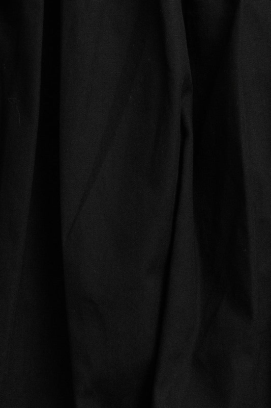 Tie Shoulder Bubble Hem Mini Dress - Black