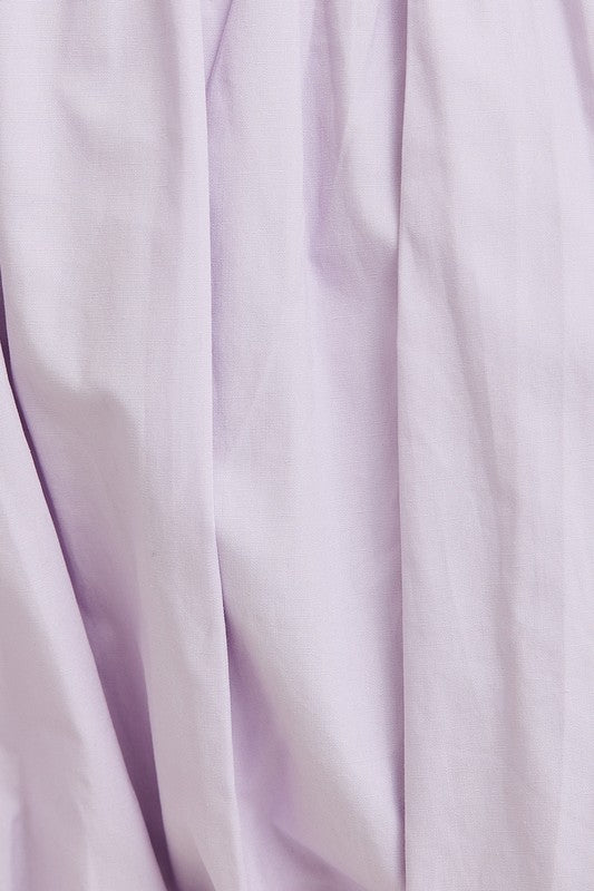 Tie Shoulder Bubble Hem Mini Dress - Lavender